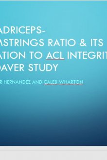 Quadriceps-hamstrings ratio & its relation to ACL integrity: a cadaver study