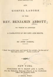 Title Page image - Experience and Labors of Rev. Benjamin Abbott