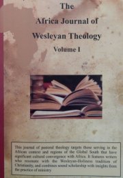 The Africa Journal of Wesleyan Theology, Volume 1, Number 1, March 2014