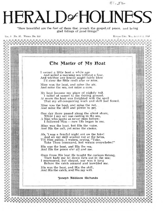Title Page of Herald of Holiness - August 2, 1916