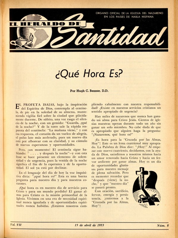 Portada: ¿Qué hora es?, Hugh C. Benner