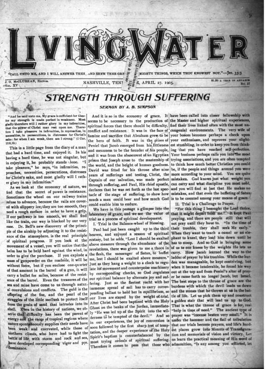 Living Water, April 27, 1905