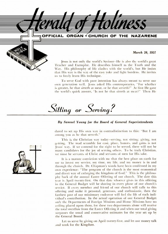 Herald of Holiness - March 20, 1957