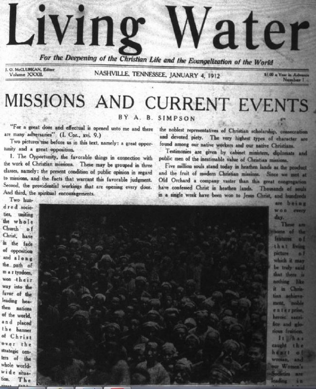 Living Water, Jan. 4, 1912