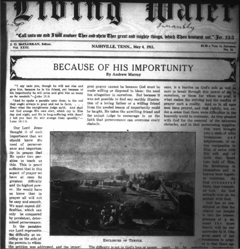 Living Water, May 4, 1911