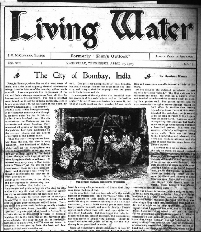 Living Water, Apr. 23, 1903