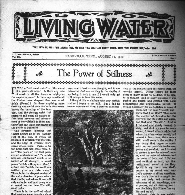 Living Water, Aug. 11, 1910