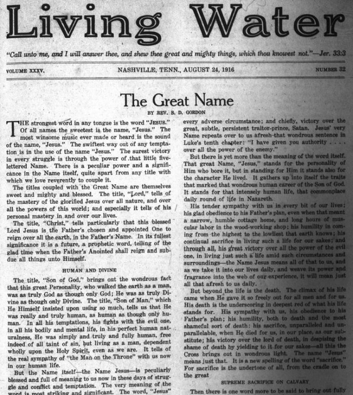 Living Water, Aug. 24, 1916