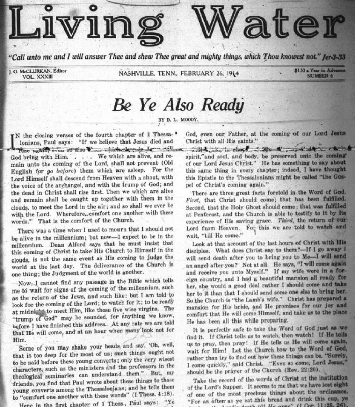 Living Water, Feb. 26, 1914