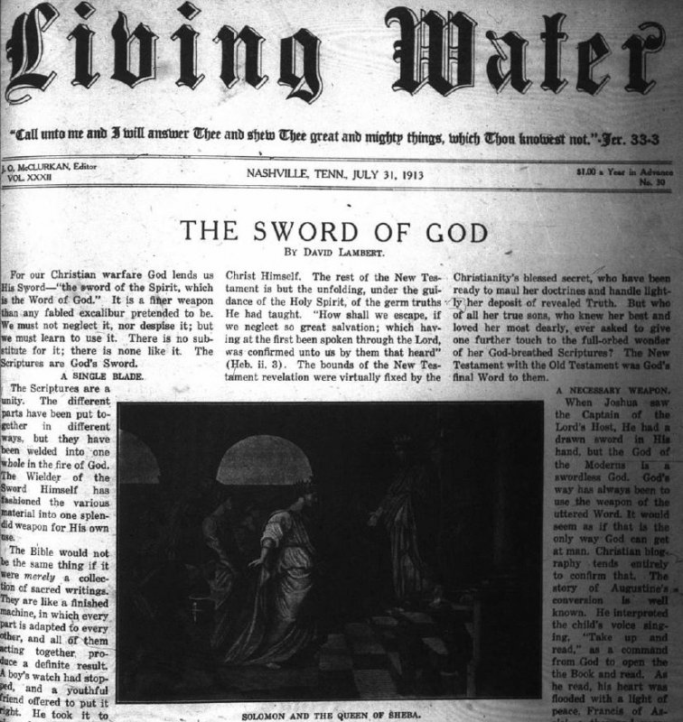 Living Water, July 31, 1913